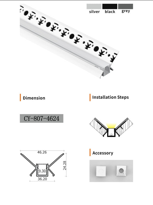 Chuangyu 4624 LED Aluminum Profile 46x24mm