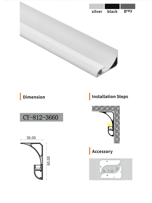 Chuangyu 3660 LED Aluminum Profile 36x60mm