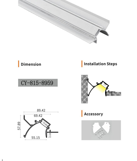 Chuangyu 8959 LED Aluminum Profile 89x59mm