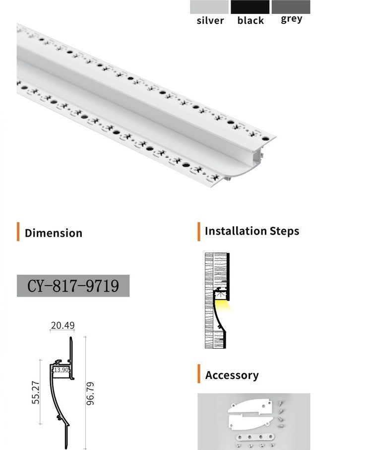 Chuangyu 9719 LED Aluminum Profile 97x19mm