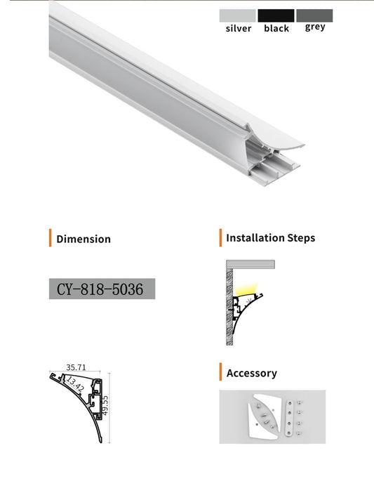 Chuangyu 5036 LED Aluminum Profile 50x36mm