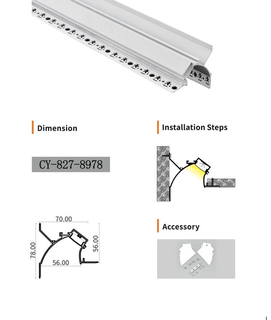 Chuangyu 8978 LED Aluminum Profile 89x78mm