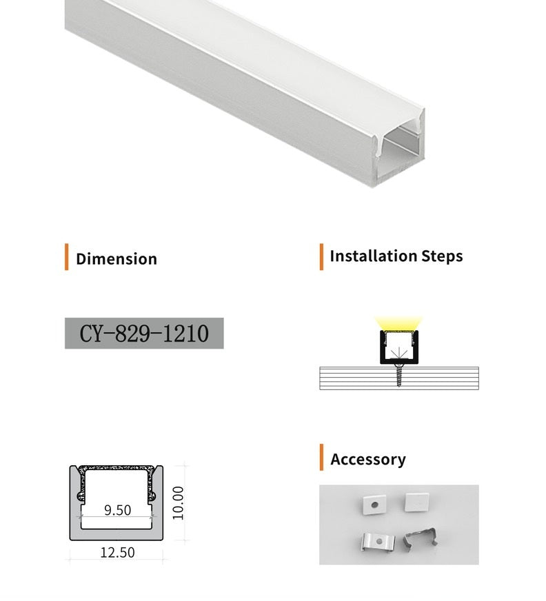 Chuangyu 1210 LED Aluminum Profile 12x10mm