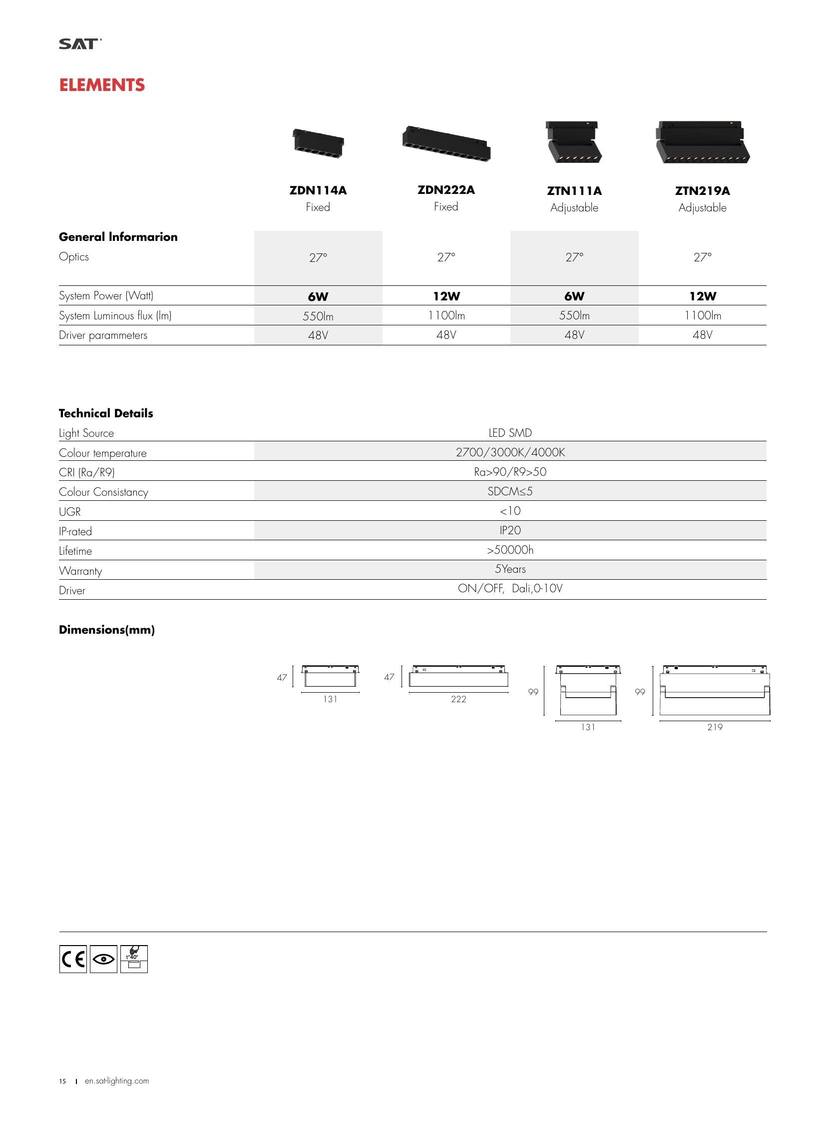 Elements Adjustable Spot 219mm - SAT Lighting