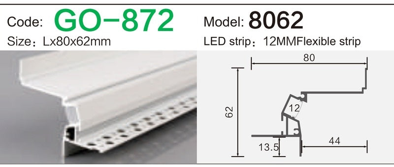 Alluminu 8062 LED Aluminum Profile 80x62mm