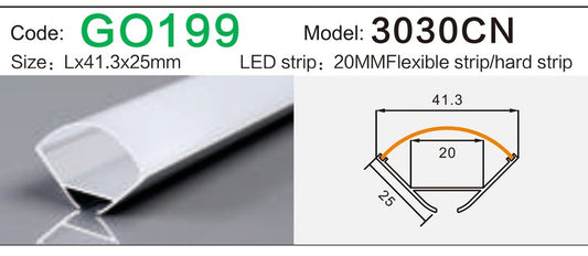Alluminu 3030CN LED Aluminum Profile 41.3x25mm