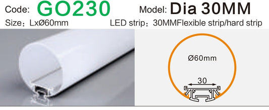 Alluminu Dia 30MM LED Aluminum Profile Ø60mm