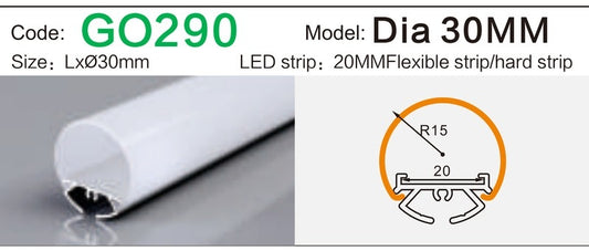 Alluminu Dia 30MM LED Aluminum Profile Ø30mm