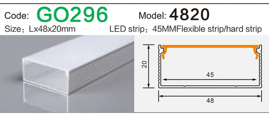 Alluminu 4820 LED Aluminum Profile 48x20mm