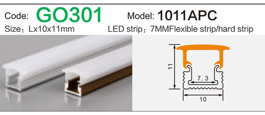 Alluminu 1011APC LED Aluminum Profile 10x11mm