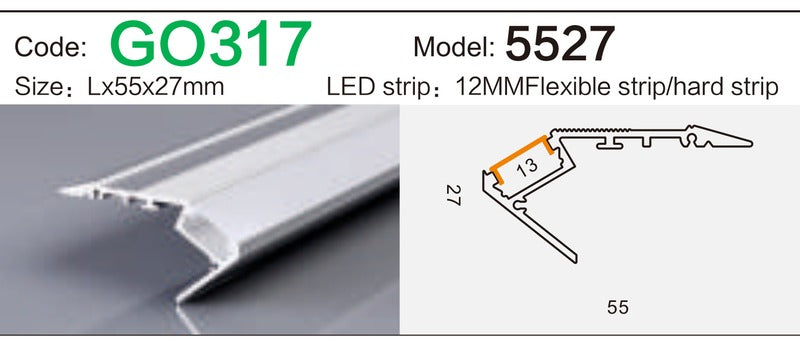 Alluminu 5527 LED Aluminum Profile 55x27mm