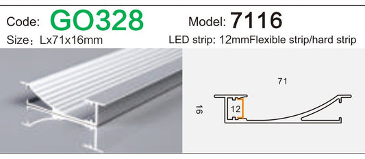 Alluminu 7116 LED Aluminum Profile 71x16mm