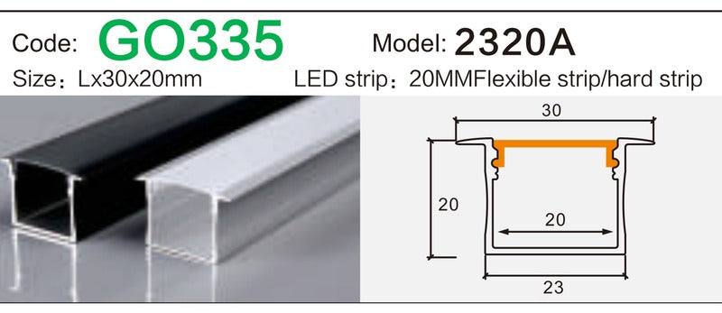 Alluminu 2320A LED Aluminum Profile 30x20mm