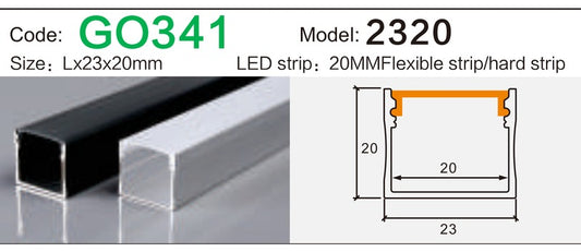 Alluminu 2320 LED Aluminum Profile 23x20mm