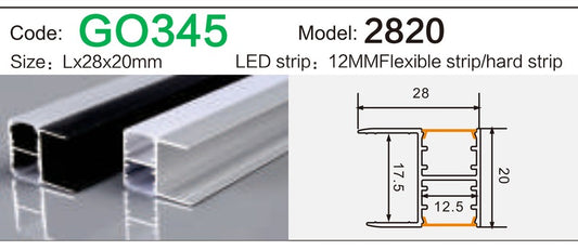 Alluminu 2820 LED Aluminum Profile 28x20mm