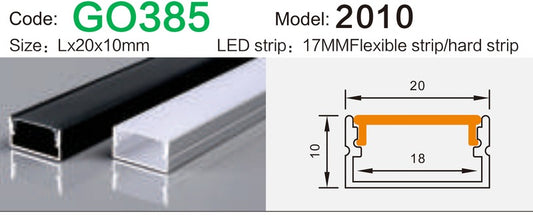 Alluminu 2010 LED Aluminum Profile 20x10mm