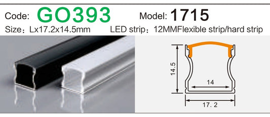 Alluminu 1715 LED Aluminum Profile 17.2x14.5mm
