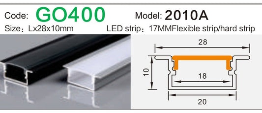 Alluminu 2010A LED Aluminum Profile 28x10mm