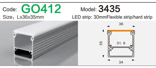 Alluminu 3435 LED Aluminum Profile 36x35mm
