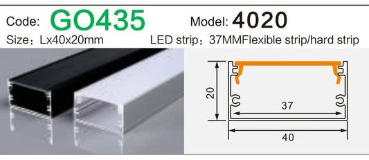Alluminu 4020 LED Aluminum Profile 40x20mm
