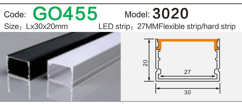 Alluminu 3020 LED Aluminum Profile 30x20mm