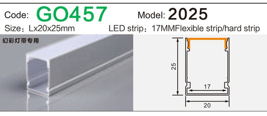 Alluminu 2025 LED Aluminum Profile 20x25mm