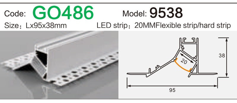 Alluminu 9538 LED Aluminum Profile 95x38mm