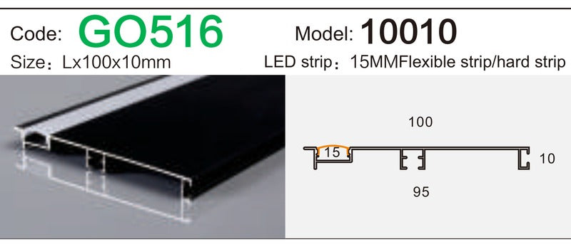 Alluminu 10010 LED Aluminum Profile 100x10mm