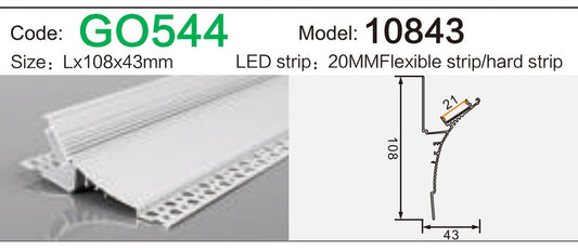 Alluminu 10843 LED Aluminum Profile 108x43mm