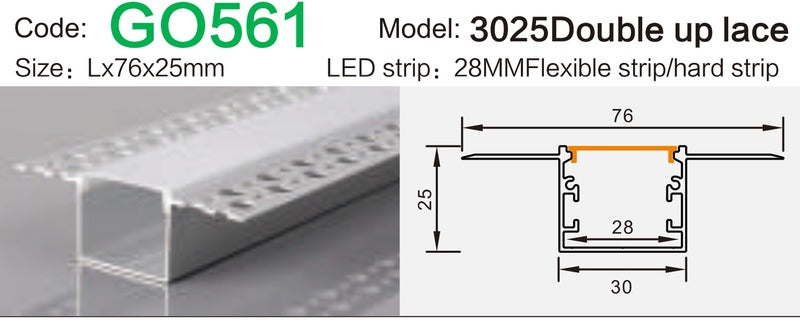 Alluminu 3025 Double up lace 76x25mm