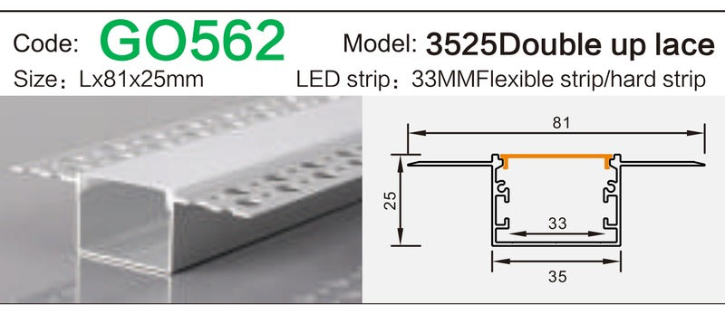 Alluminu 3525 Double up lace 81x25mm