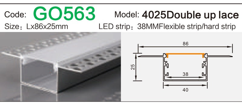Alluminu 4025 Double up lace 86x25mm