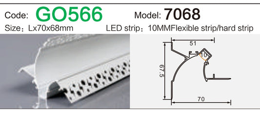 Alluminu 7068 LED Aluminum Profile 70x68mm