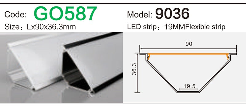 Alluminu 9036 LED Aluminum Profile 90x36.3mm