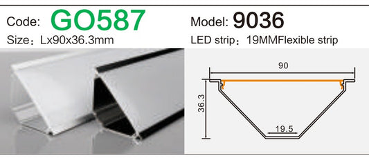 Alluminu 9036 LED Aluminum Profile 90x36.3mm