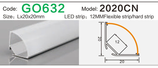 Alluminu 2020CN LED Aluminum Profile 20x20mm