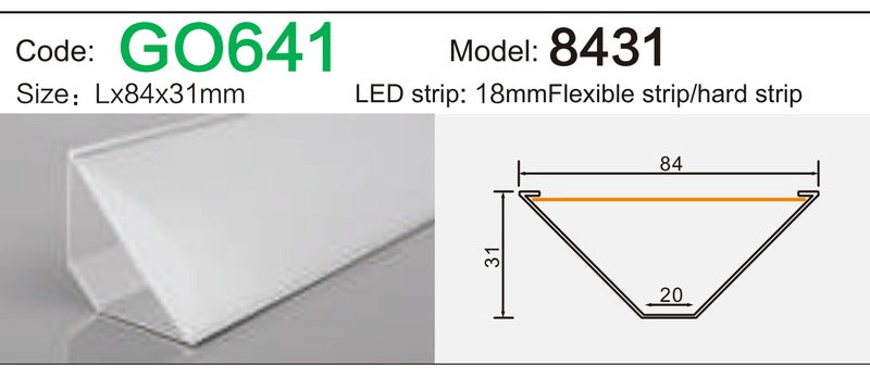 Alluminu 8431 LED Aluminum Profile 84x31mm