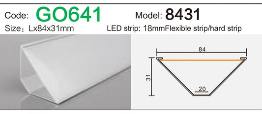 Alluminu 8431 LED Aluminum Profile 84x31mm
