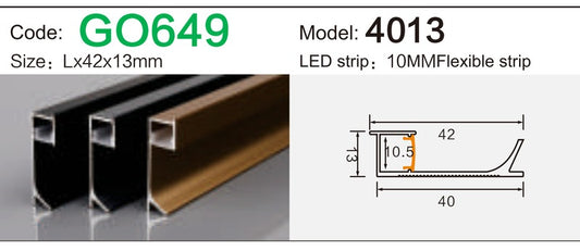 Alluminu 4013 LED Aluminum Profile 42x13mm