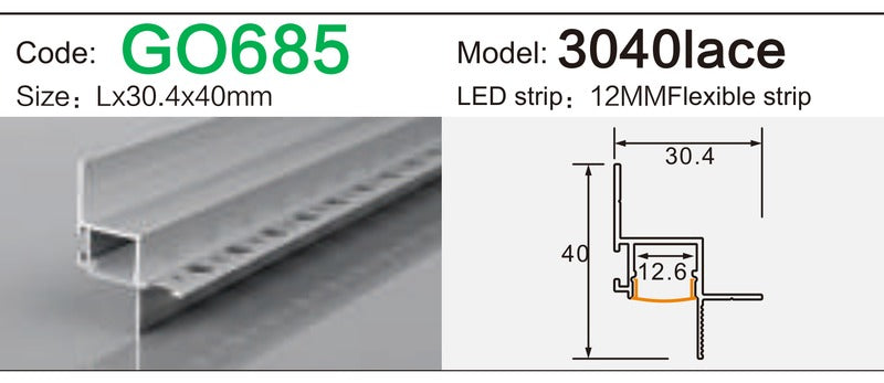 Alluminu 3040lace 30.4x40mm