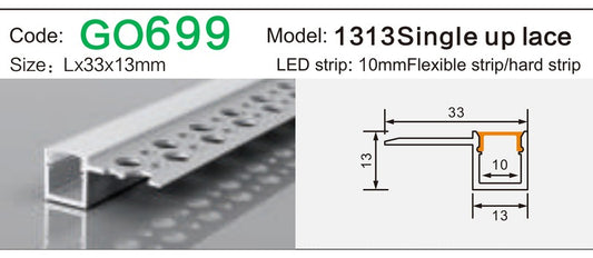 Alluminu 1313 Single up lace 33x13mm