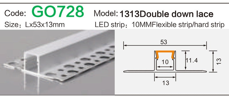 Alluminu 1313 Double down lace 53x13mm