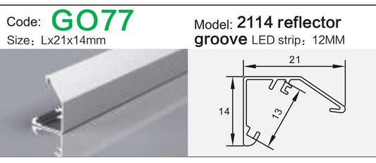 Alluminu 2114 reflector groove LED Aluminum Profile 21x14mm
