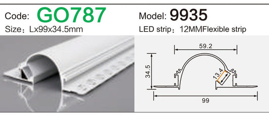 Alluminu 9935 LED Aluminum Profile 99x34.5mm