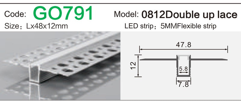 Alluminu 0812 Double up lace 48x12mm
