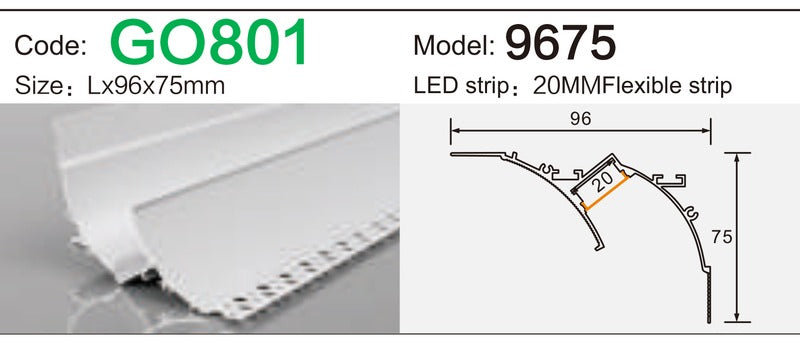 Alluminu 9675 LED Aluminum Profile 96x75mm