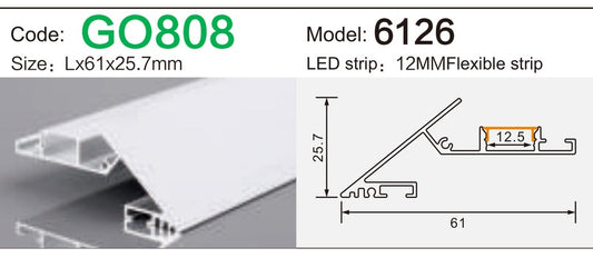 Alluminu 6126 LED Aluminum Profile 61x25.7mm