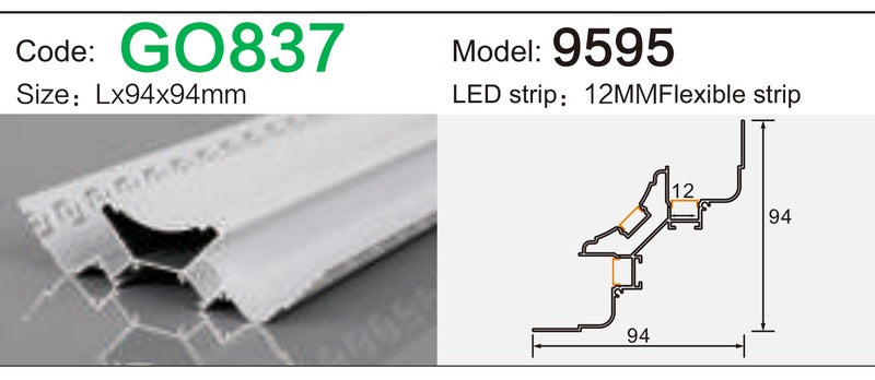 Alluminu 9595 LED Aluminum Profile 94x94mm