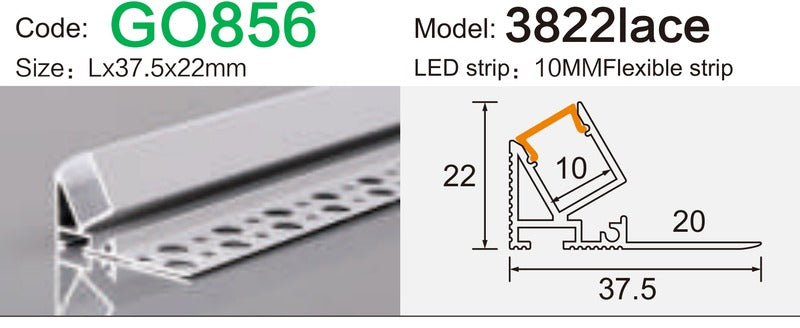 Alluminu 3822lace 37.5x22mm