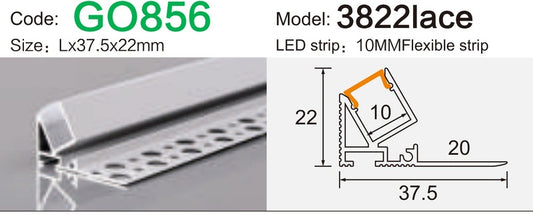 Alluminu 3822lace 37.5x22mm